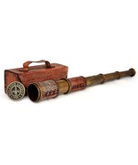 Brass Nautical Antique Working Telescope/Spyglass Replica in Leather Box... - $40.58