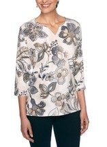 Alfred Dunner Triangle Split Neck Top - £19.60 GBP