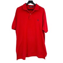 Polo Ralph Lauren shirt Xl red Waffle knit mens short sleeve collard  - £23.36 GBP