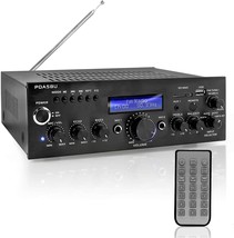 Pyle Pda5Bu Wireless Bluetooth Home Power Amplifier - 200 Watt Audio, Remote. - $79.92