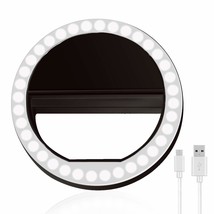 Selfie Ring Light Rechargeable Portable Clip-On Selfie Fill Light With 36 Led Fo - £15.17 GBP