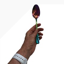 Rainbow Iridescent Stainless Steel Dinner Spoon Replacement Dessert Cutlery - $10.89