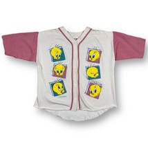Vintage 1994 Tweety Bird Shirt Baseball Jersey Looney Tunes Soft Sweater Size XL - £23.22 GBP