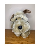 Vtg goodie goodie Plush 13&quot; Chunky Stuffed Plush Sad Eyes Dog made in Korea - £10.65 GBP