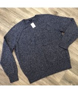 Men&#39;s J. Crew NEW Lambs Wool Blend Raglan Sweater Size L Deep Navy Blue ... - £25.85 GBP