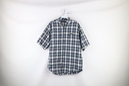 Vintage Carhartt Mens Medium Spell Out Double Pocket Button Shirt Plaid Cotton - £31.61 GBP