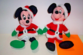 Vintage Disney Dolls 10" Santa Claus Mickey Minnie Beanbag Plush - £17.54 GBP