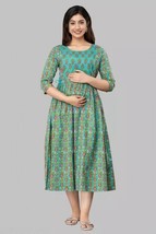 Attractive Pregnant / Maternity Women Kurti Gown Suit Easy baby Feeding Dress - £29.89 GBP