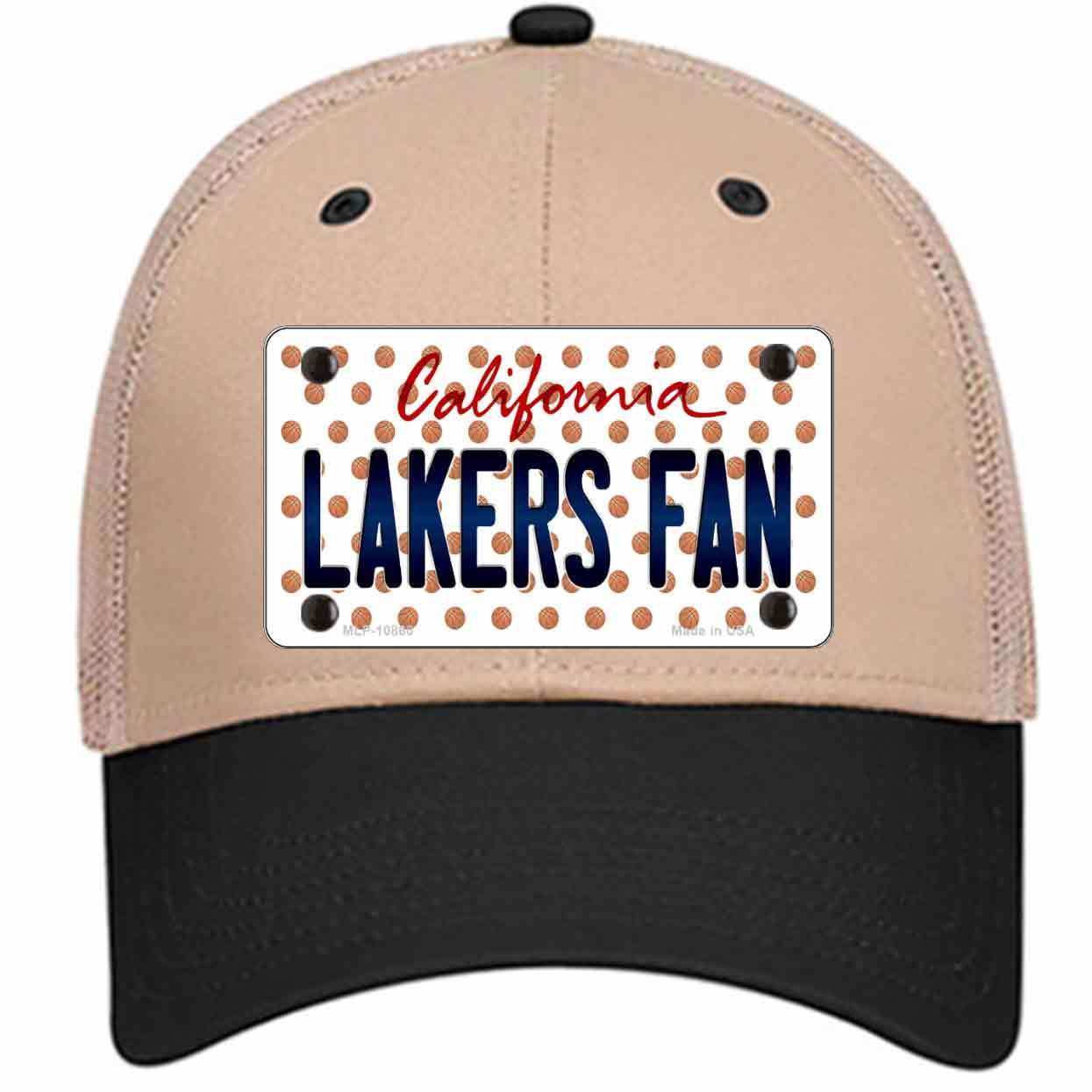 Lakers Fan California Novelty Khaki Mesh License Plate Hat