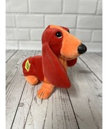 Vintage Applause Red Hush Puppies Bean Bag Plush Orange Puppy Dog Toy 6” - £7.90 GBP
