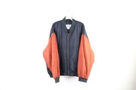 Vintage 90s Streetwear Mens Size Large Color Block Silk Full Zip Bomber Jacket - £55.65 GBP