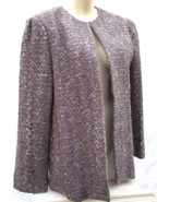 Vintage 70s Dalton Mauve Fuzzy Mohair Wool Tweed Blazer Jacket Womens Me... - £26.26 GBP