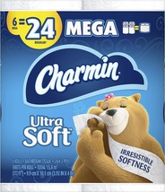 Charmin Ultra Soft Toilet Paper, 6 Mega Rolls = 24 Regular Rolls - £42.35 GBP