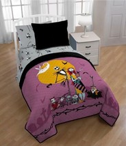THE NIGHTMARE BEFORE CHRISTMAS DISNEY ORIGINAL BEDSPREAD QUILTED 2 PCS T... - £42.28 GBP