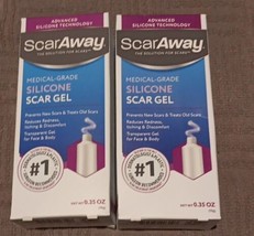 2 Scar Away Medical-Grade Silicone Scar Gel 0.35oz.(J36) - £31.58 GBP