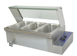 TECHTONGDA 110V 3-Pan Countertop Bain-Marie Buffet Steam Table Food Warm... - £208.35 GBP