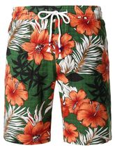JOGAL Men's Flower Flat Front Casual Aloha Hawaiian Shorts Green Size M - $7.24 JOGAL Men's Flower Flat Front Casual Aloha Hawaiian Shorts Green Size M - $7.24