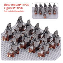 11+11 Pcs Castle Knights with Bull Guard Weapons Building Blocks Toys Fit Lego - £26.25 GBP