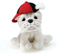 Plush Bulldog with Red and Black Hat - £13.40 GBP