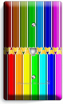 Bright Color Pencils Pattern Phone Telephone Cover Plates Art Hobby Stodio Decor - £9.65 GBP