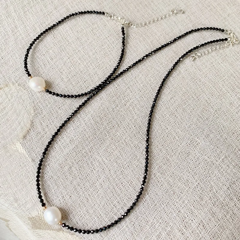 Reiki Healing Jewelry 2mm Small Black Obsidian Stone Choker Necklace White - £8.22 GBP+