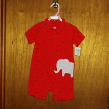 Carter's Child of Mine Red Print w/ Elephant 1 Pc Play Suit - $11.43