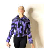 Tie Dye Seude Leather Jeans Jacket Short Coat Boho - €330,60 EUR