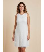 Women Mini Dress Bar III Plus Size Sleeveless Lace Mini Dress Size 1X Ivory - $22.74