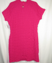 Planet Gold Women&#39;s Pink Bubble Texture Mock Neck Bodycon Dress Plus 3XL 20-22 - £13.32 GBP
