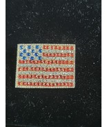 Vintage American Flag Rhinestone Brooch Pin Voting Election Pride USA - $7.84