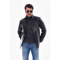 Vinci The Nero Black Leather Men Jacket image 2