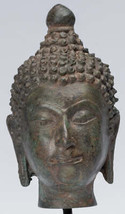 Ancien Thai Style Chiang Saen Montage Bronze Bouddha Tête - 16cm/6 &quot; - £195.09 GBP