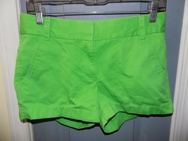 J.CREW Flat Front CHINOS Broken-in Shorts Green SIZE 0 WOMEN&#39;S EUC - £15.57 GBP