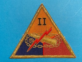 POST WWII, U.S. ARMY, OCCUPATION PERIOD, II ARMORED CORPS, BULLION, PATCH - £26.32 GBP