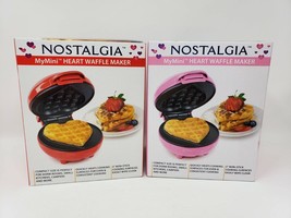 Nostalgia MyMini Heart Waffle Maker - Red or Pink - New - $21.11