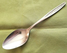  Customcraft Stainless CUS1 Oval Soup Spoon Roses Textured Glossy Taiwan 7&quot;    - £4.63 GBP