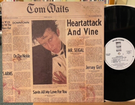 Tom Waits Heartattack and Vine Vinyl LP Asylum 6E-295 NM White Label Promo - £99.91 GBP