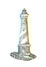 Vintage Cape Hatteras Lighthouse Brooch Pin by Spoon Pewter 2.75&quot; Long - £7.95 GBP