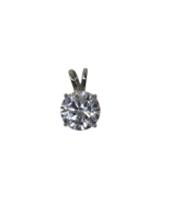 f925 Sterling Silver And 2.5 ct Cubic Zirconia Solitaire Pendant Charm - €21,42 EUR