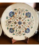 Size: 8&quot;x8&quot; Inch Plate Marble &amp; Semi Precious Inlay Stones Pure Lapis  - $275.00