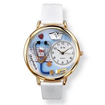 Personalized Nurse Gold Unisex Watch Free Engraving And Worldwide Shipping - £158.17 GBP