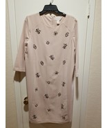 NWT Chico’s ¾-Sleeve Crystal Jewel Embellished Dress, Blush, Size 1. 5(U... - £38.66 GBP