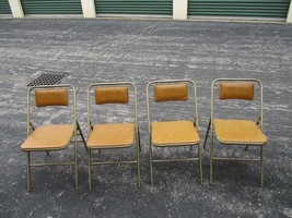 4 Vintage Samsonite Padded Metal Folding Chairs 1940s-50s Era Mid Centur... - £194.21 GBP
