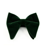 Dark Green Plain Velvet Bow Ties - £14.91 GBP