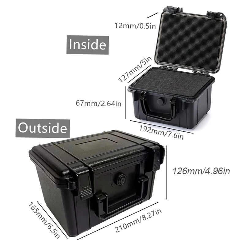 Impact Resistant Toolbox ABS Plastic Sealed Waterproof Box Safety Instrument Too - £60.05 GBP