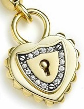 Juicy Couture Charm Pave Padlock Heart Gold Tone New Original Labeled Box - £131.56 GBP