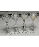 4 VTG Tyrone Crystal Glass Candlestick Fintona Candle Holder Set Ireland... - $1,097.51 MXN