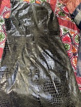 SELENE SPORT Lovely Faux Crocodile Pattern Chocolate Dress Size L - $21.78
