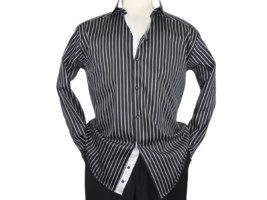 Men Shirt J.Valintin Turkey-Usa 100% Egyption Cotton Axxess Style 1594-14 Black - £64.33 GBP