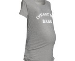 Time and Tru Women&#39;s Maternity Graphic T-Shirt, Gray Size L(12-14) - $15.83